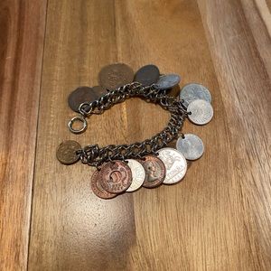 Vintage Coin Bracelet 7”